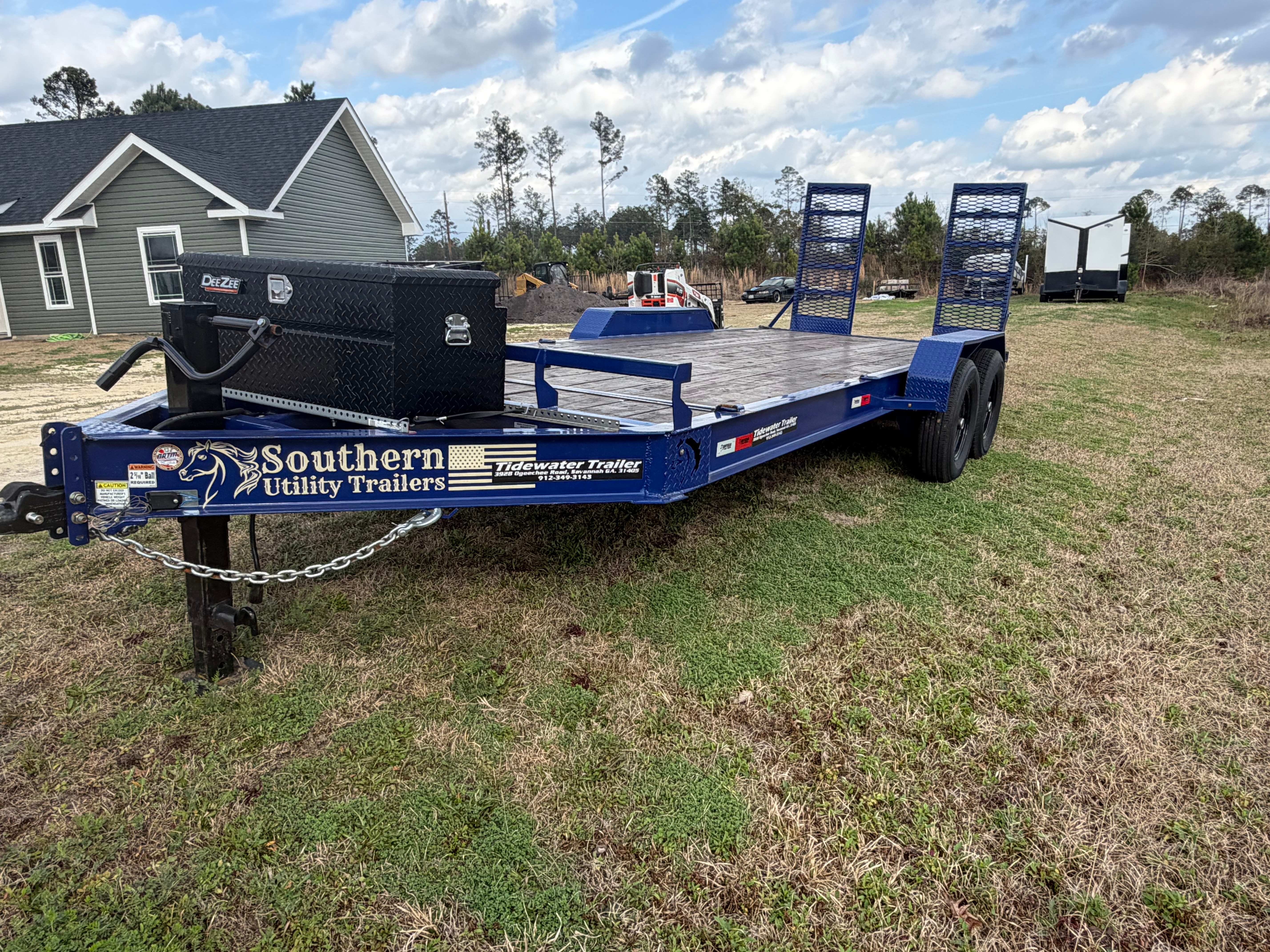 Southern Utility Trailers 20ft equipment trailer available for rent at HAPPY HITCH Trailer Rentals in Ellabell, Georgia